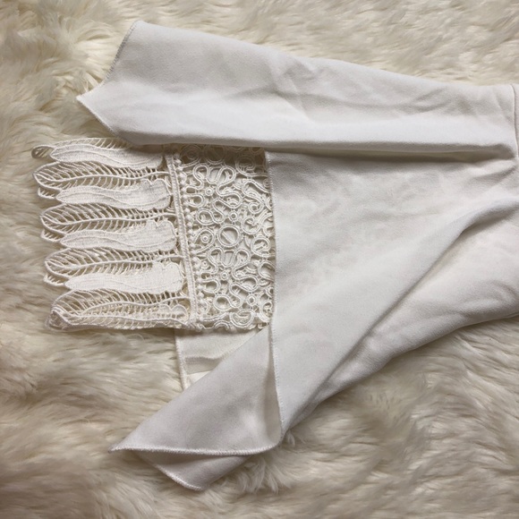 Elie Tahari Dori Lace Trim Bell Sleeve Dress - Picture 5 of 5